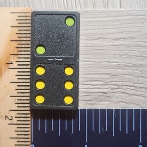 2:6 Vintage Whitman Replacement Domino Large Black Plastic Color Dots Dominoes